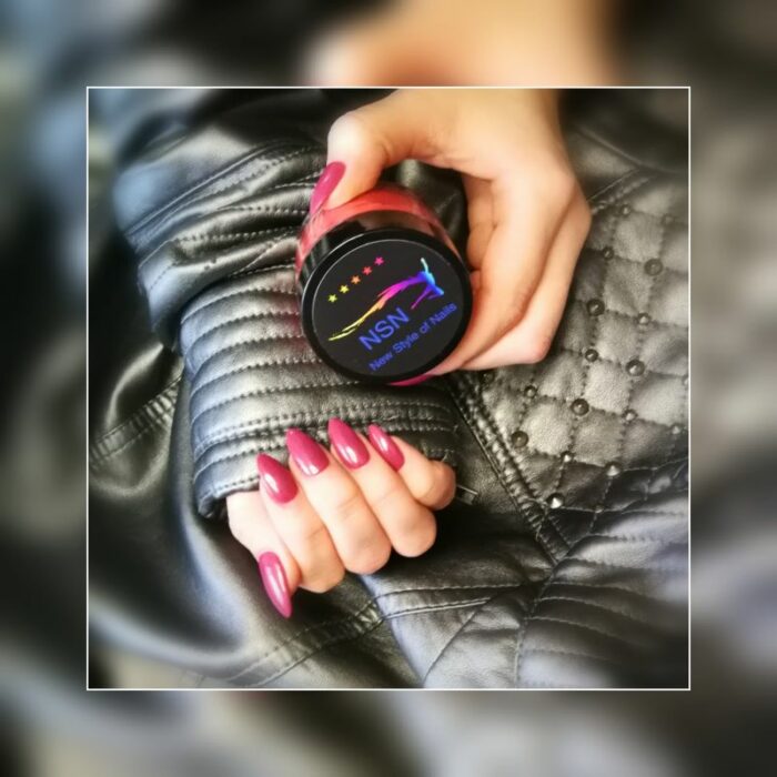 PUDER KOLOR NSN671 tytanowa baza budujaca clear rozowy sliwkowy paznokcie